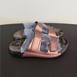 Ecco Cozmo Two Band Strap Slide Slip On Sandals Woodrose Womens EU 40 9-9.5